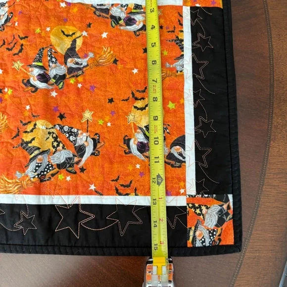 Halloween Fall quilted table runner with witchy gnomes pattern - Picture 3 of 10
